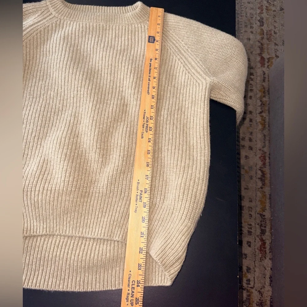 John Elliott Long Sleeve Pullover Sweater - Beige - Ribbed - Sample